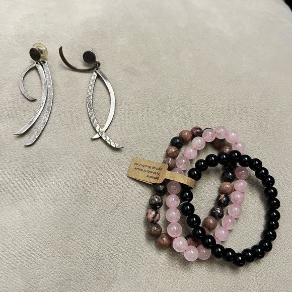 Mexico sterling silver and gemstone bracelet - Picture 1 of 8